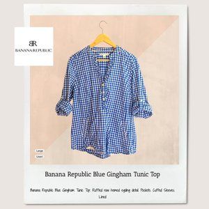 Banana Republic Blue Gingham Tunic Top